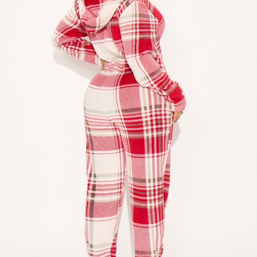 Red Plaid Onesie Pajamas - Picture 2 of 2